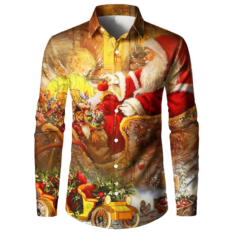 Pánská vánoční košile s dlouhým rukávem