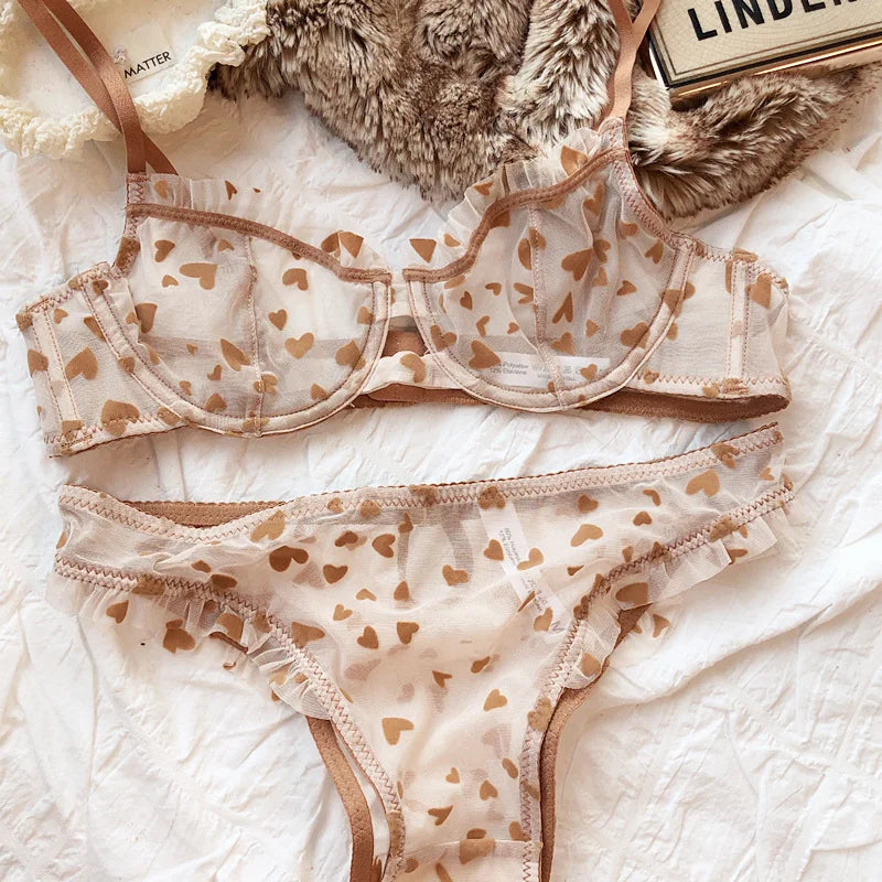 Set spodního prádla se srdíčky