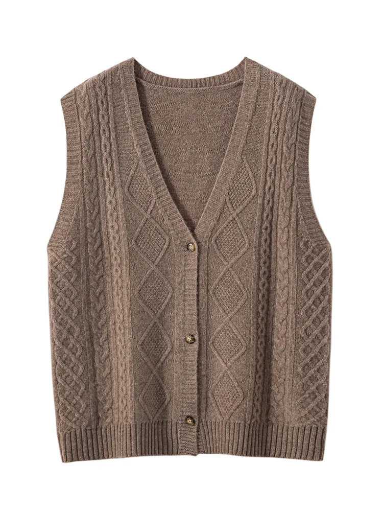 Dámská vesta 100 % merino vlna