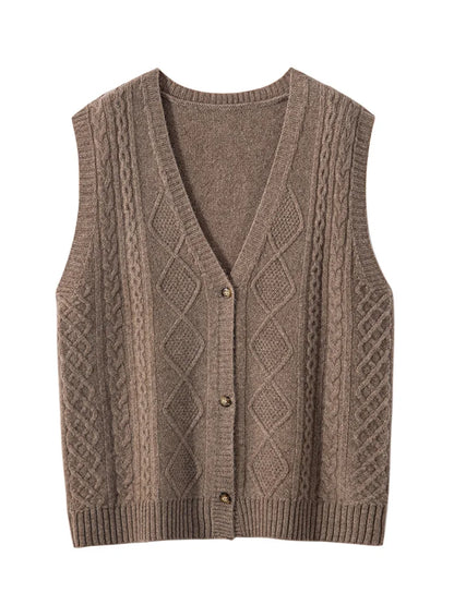 Dámská vesta 100 % merino vlna
