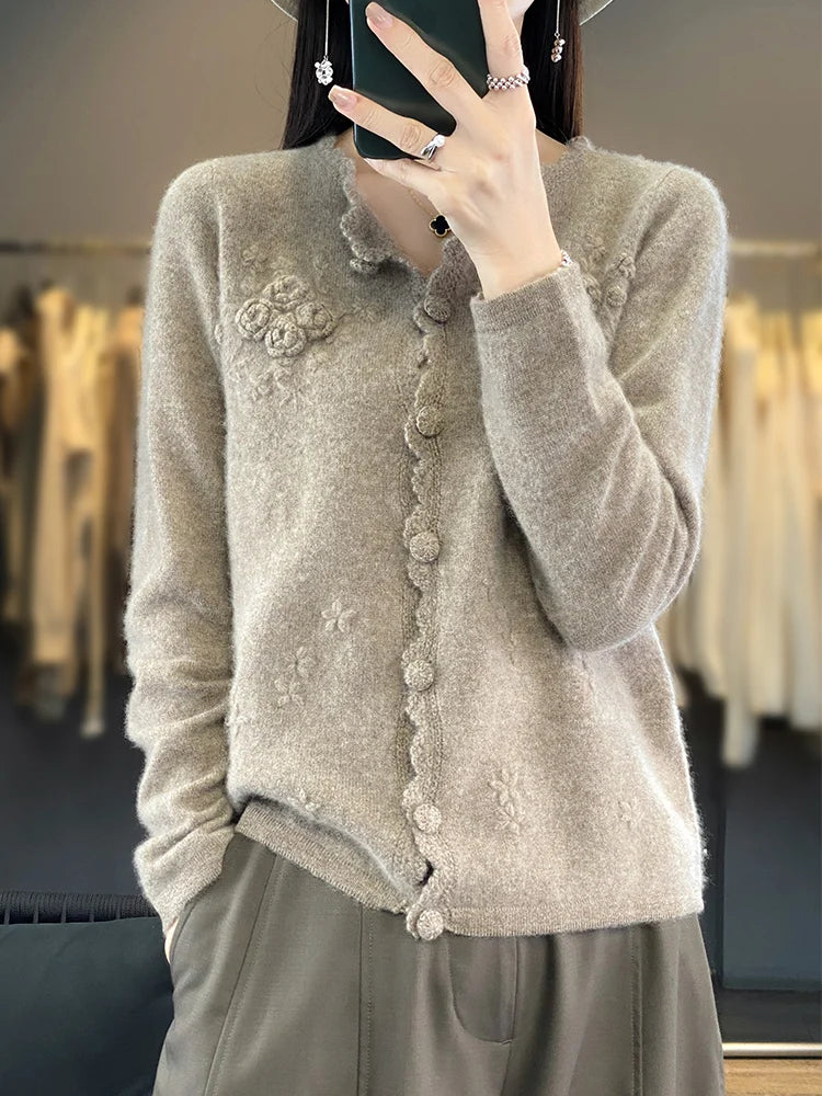 Dámský kardigan 100 % merino vlna