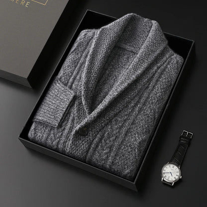 Pánský vlněný kardigan s texturou