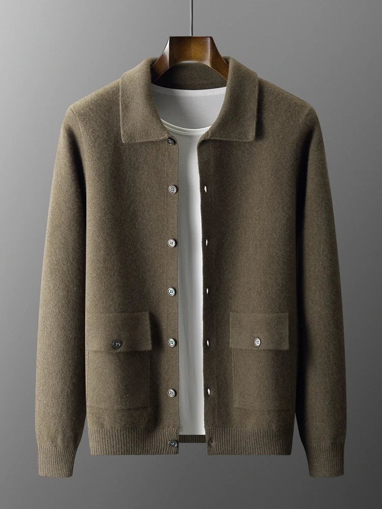 Pánský elegantní kardigan 100 % merino vlna