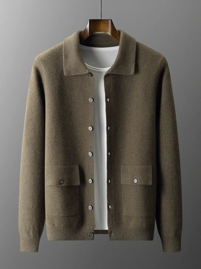 Pánský elegantní kardigan 100 % merino vlna