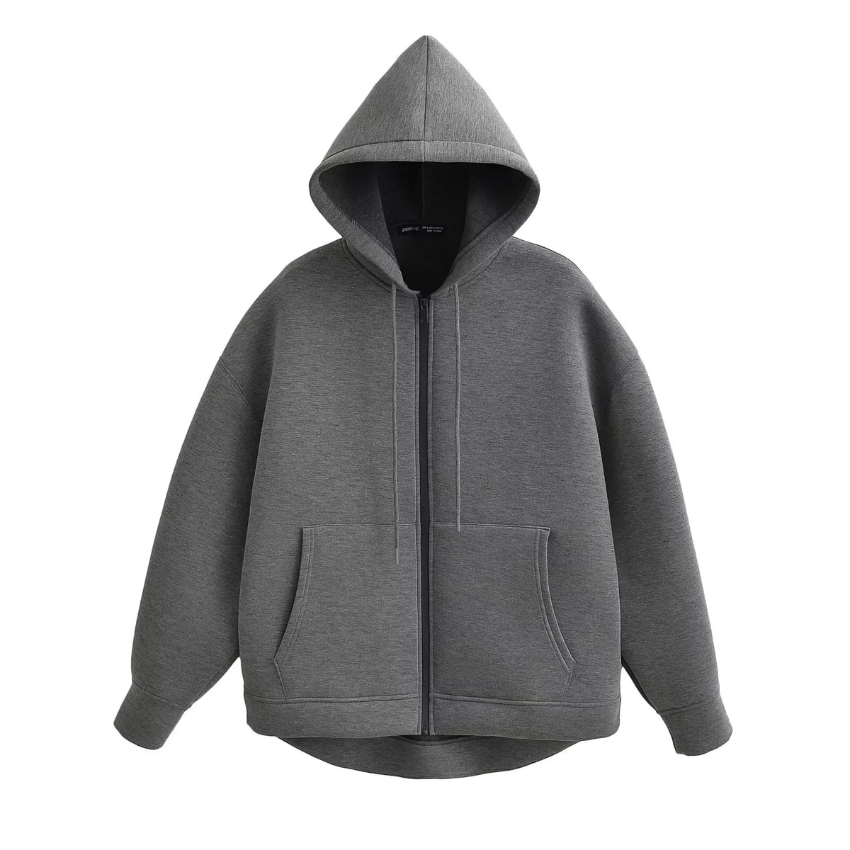 Dámská oversize mikina s kapucí, tmavě šedá