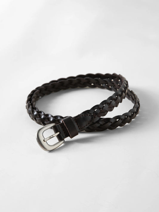 Dámský kožený pletený pásek