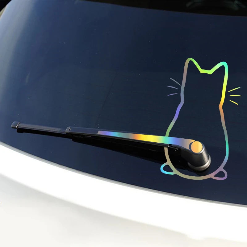 Samolepka na auto s kočkou