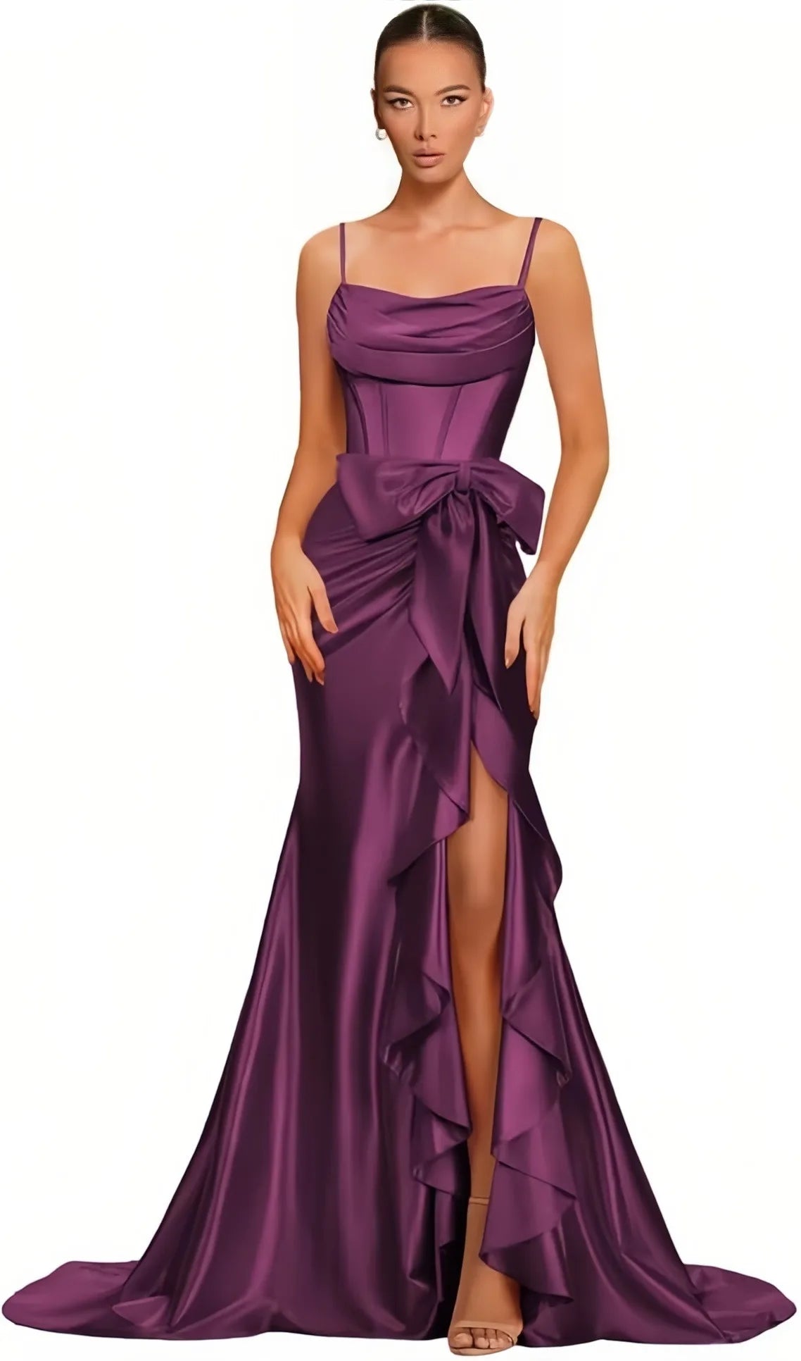 Dámské saténové plesové šaty