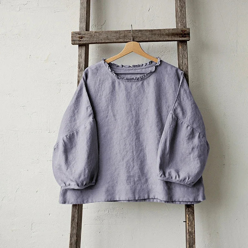 Dámský lněný oversized top