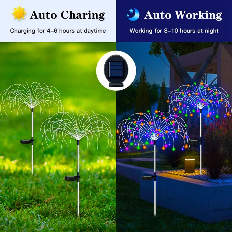 Solární Led světla ohňostroj