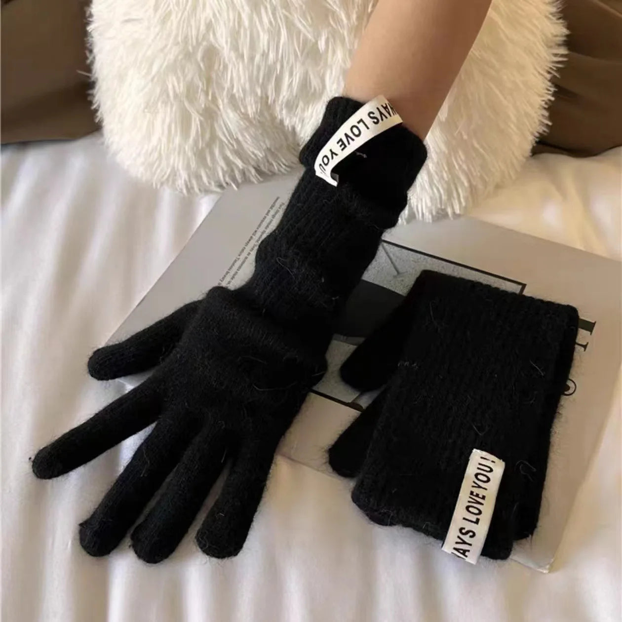 Dámské dlouhé zimní rukavice