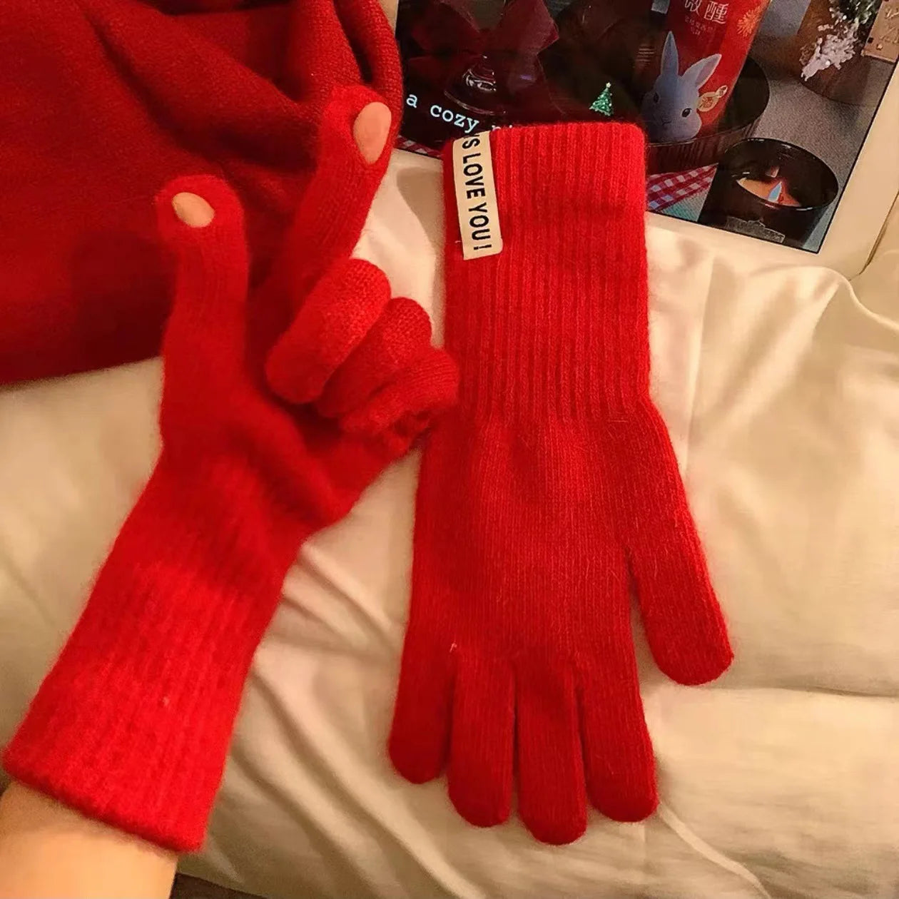 Dámské dlouhé zimní rukavice