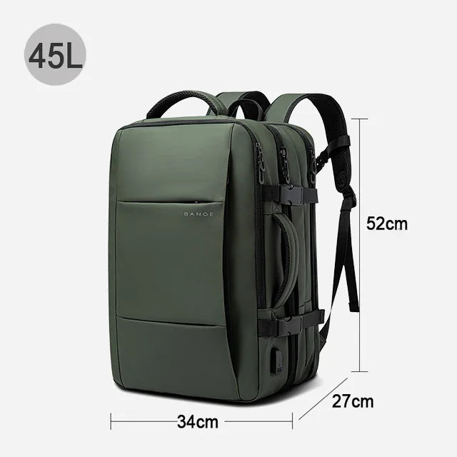 Pánský rozšiřitelný batoh na notebook, zelená 45 l