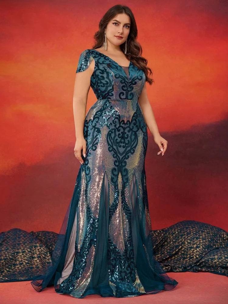 Dámské plus size plesové šaty