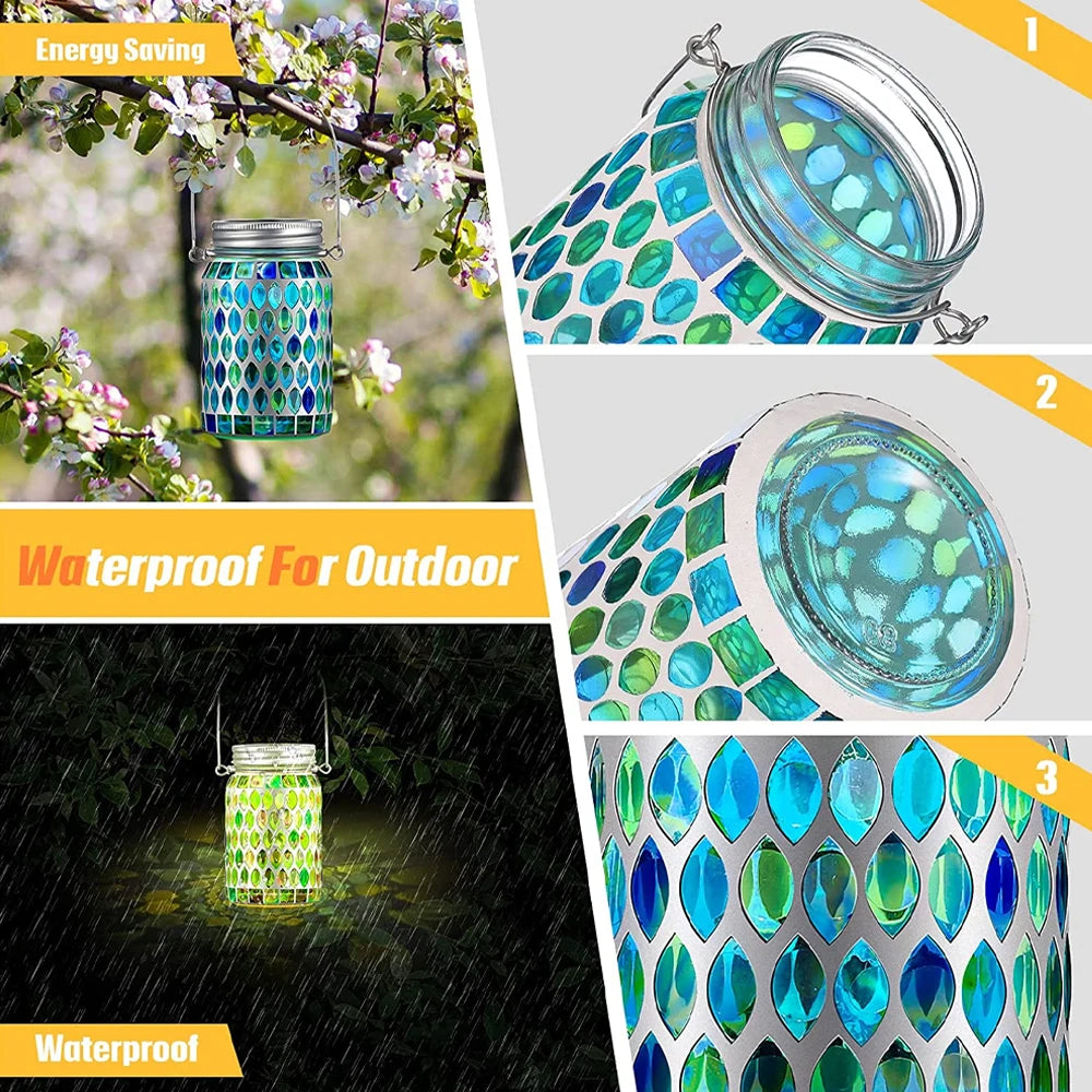 Solární mozaiková lampa na zahradu