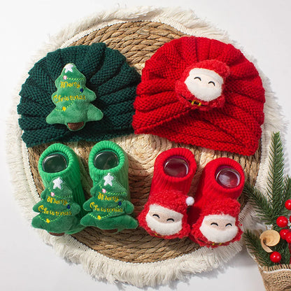 Vánoční čepice a ponožky pro miminka