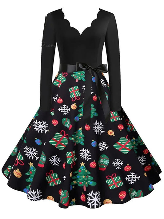 Dámské vánoční šaty s objemnou sukní