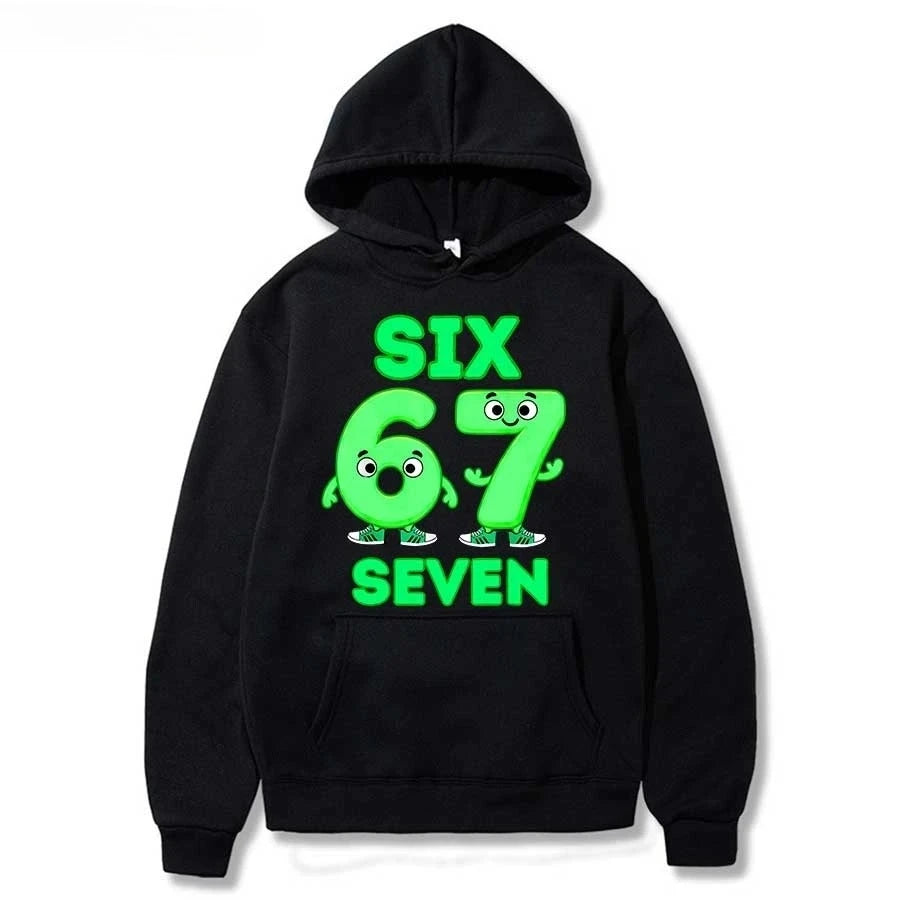 Dětská mikina 67 s kapucí, Černá, zelené Six 67 Seven