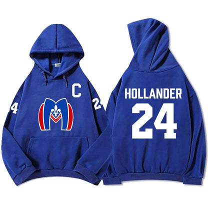 Unisex hokejová mikina Heated Rivalry, Hollander 24, modrá, znak M