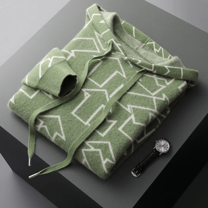 Pánský svetr s kapucí z kašmíru