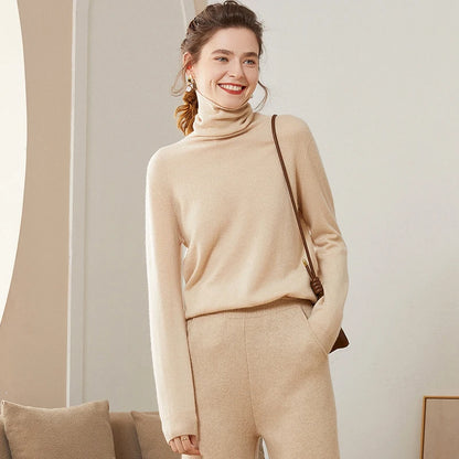 Dámský kašmírový svetr s rolákem