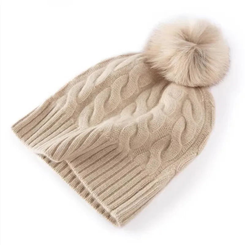 Dámská čepice s vlnou