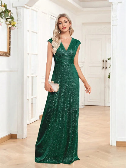 Dámské elegantní šaty s výstřihem do V