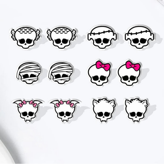 Halloweenské náušnice Skull