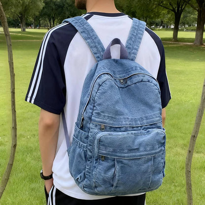 Denim školní batoh