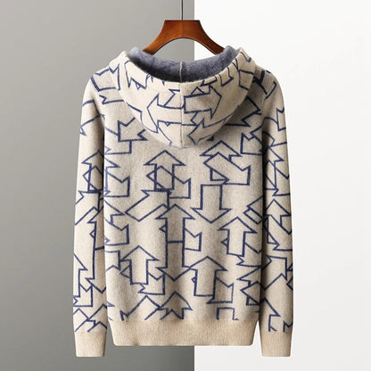 Pánský svetr s kapucí z kašmíru