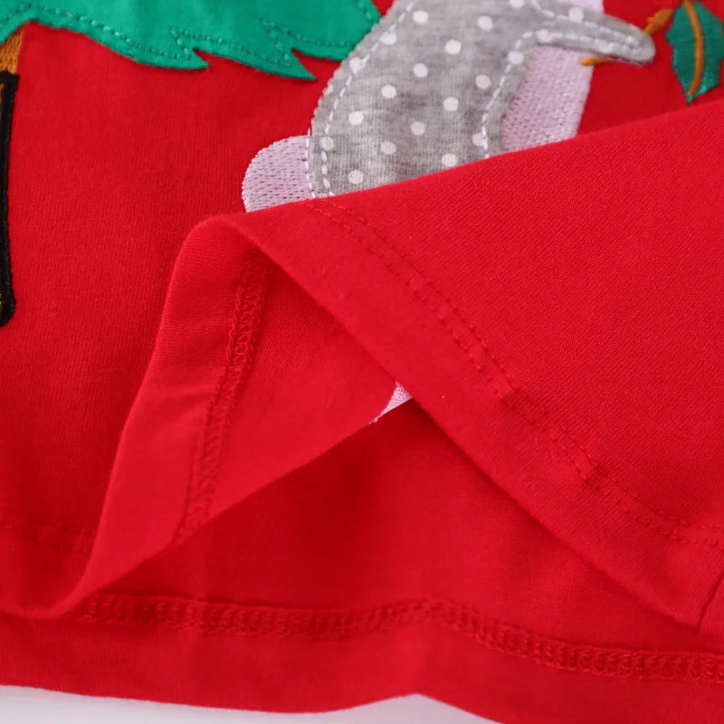 Dívčí vánoční šaty s dlouhým rukávem