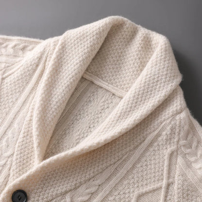 Pánský vlněný kardigan s texturou