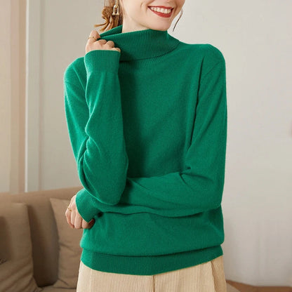 Dámský kašmírový svetr s rolákem