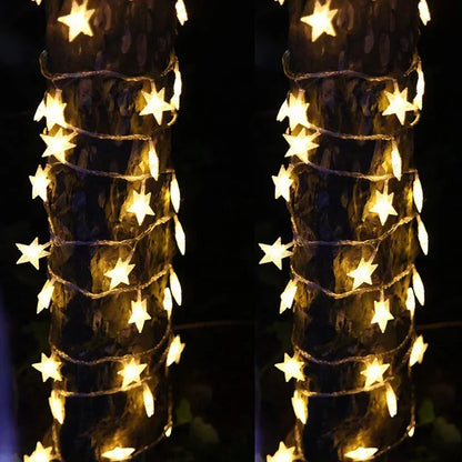 LED řetěz hvězdy