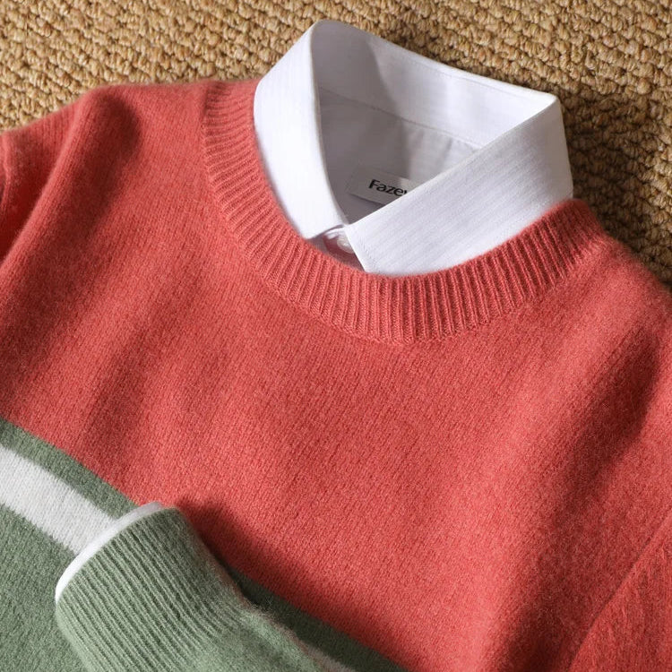 Pánský barevný svetr z vlny