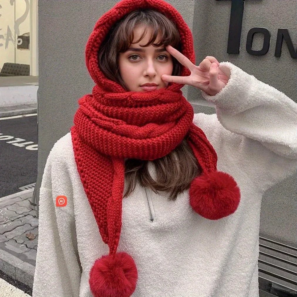 Dámská teplá pletená balaclava