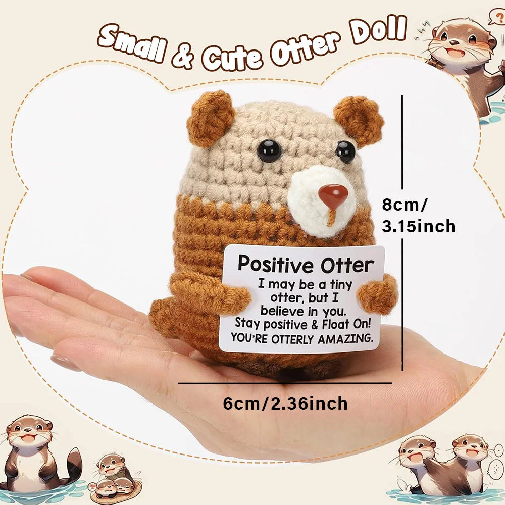 Háčkovaná hračka s pozitivní zprávou