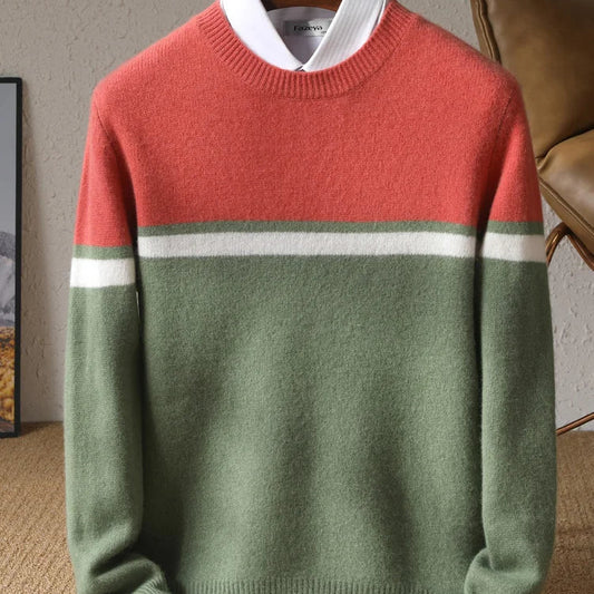 Pánský barevný svetr z vlny