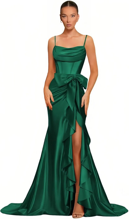 Dámské saténové plesové šaty