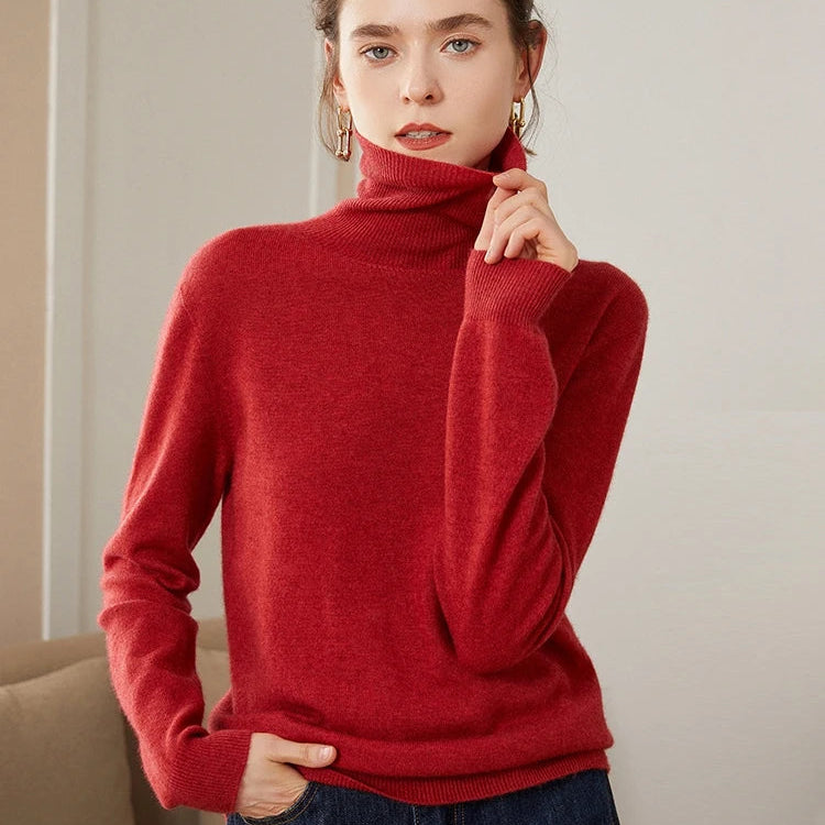 Dámský kašmírový svetr s rolákem