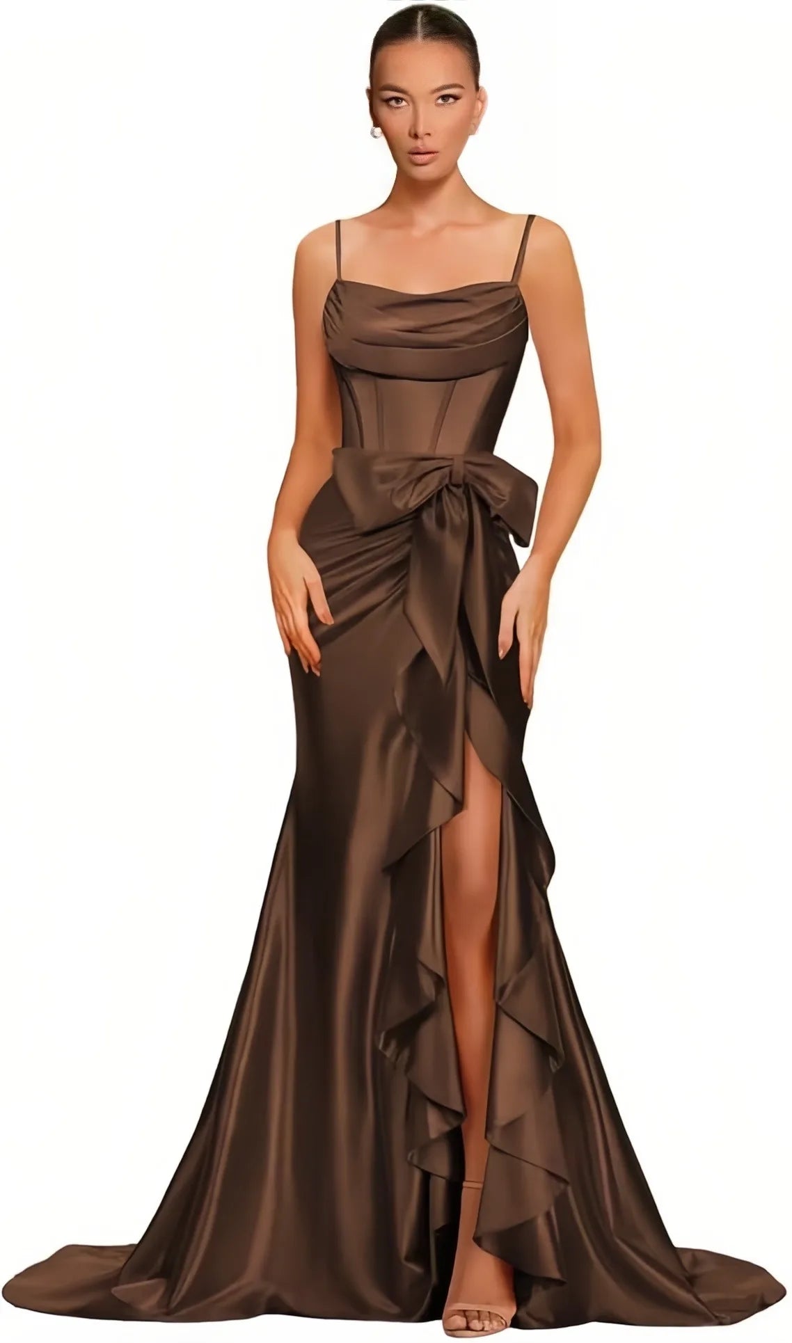 Dámské saténové plesové šaty