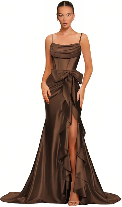 Dámské saténové plesové šaty