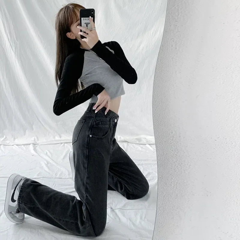 Dámské asymetrické mom džíny