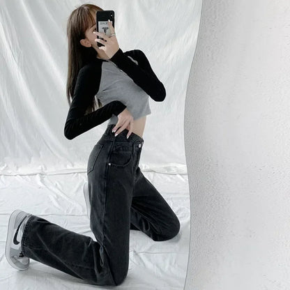 Dámské asymetrické mom džíny