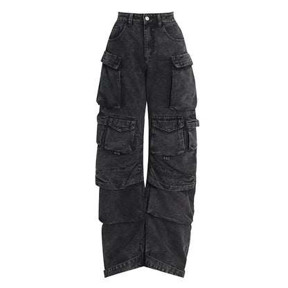 Dámské denim baggy kalhoty