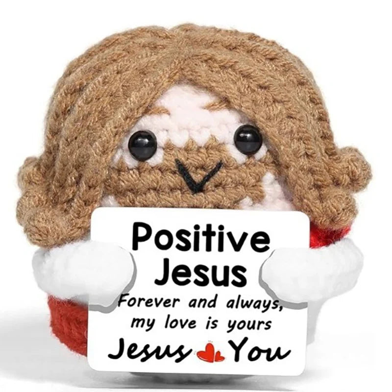 Háčkovaná hračka s pozitivní zprávou