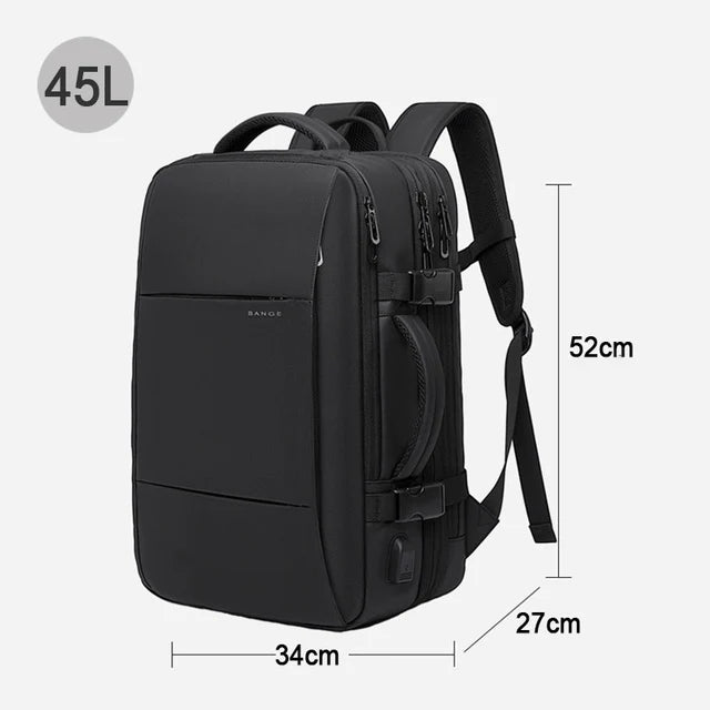 Pánský rozšiřitelný batoh na notebook, černá 45 l