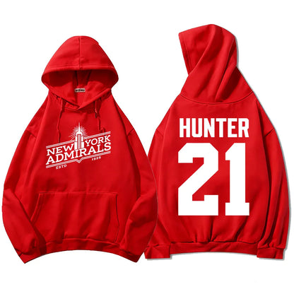 Unisex hokejová mikina Heated Rivalry, Hunter 21, červená, nápis Admirals