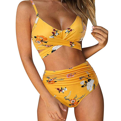 Dámské high waisted plavky se vzorem
