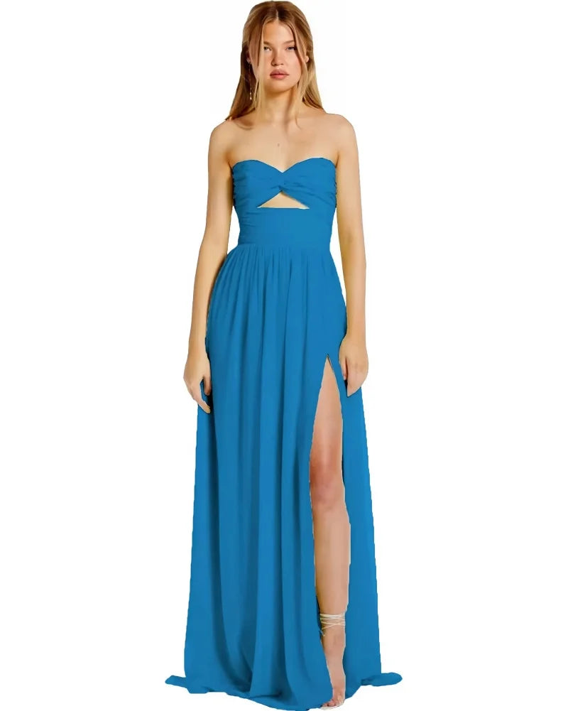 Dámské jednoduché šaty s rozparkem